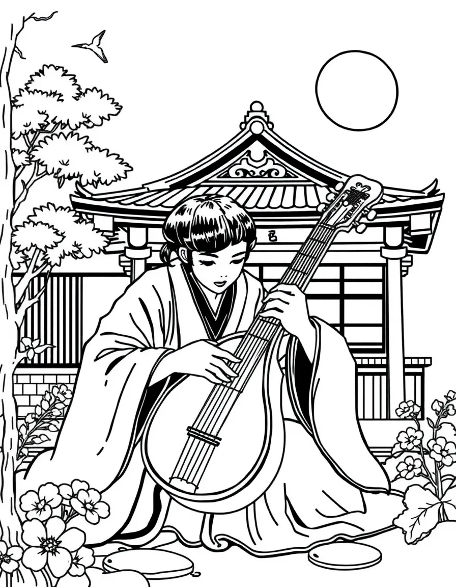 Traditional Japanese music with shamisen