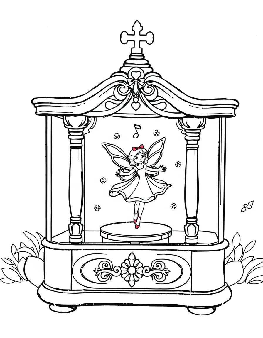 Music box with dancing fairy figurine