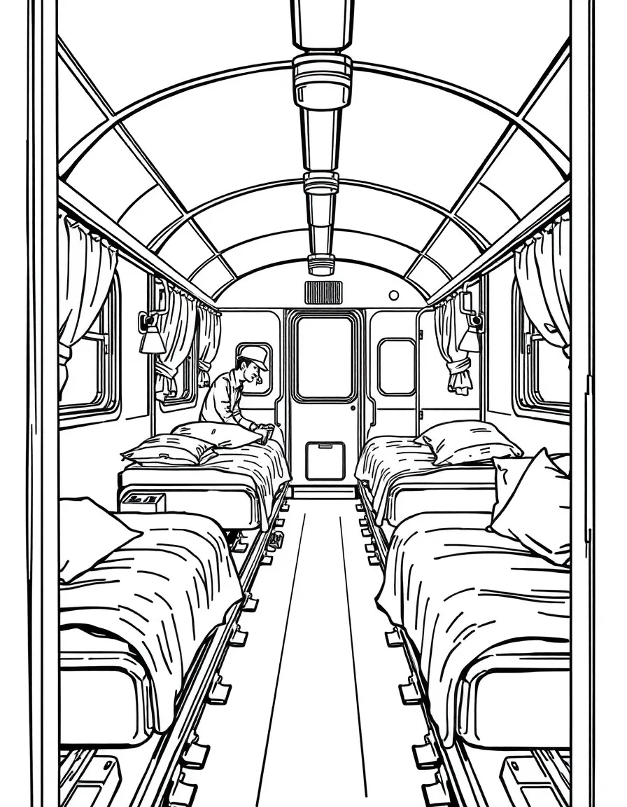 Railway workers' sleeping quarters in a converted train car