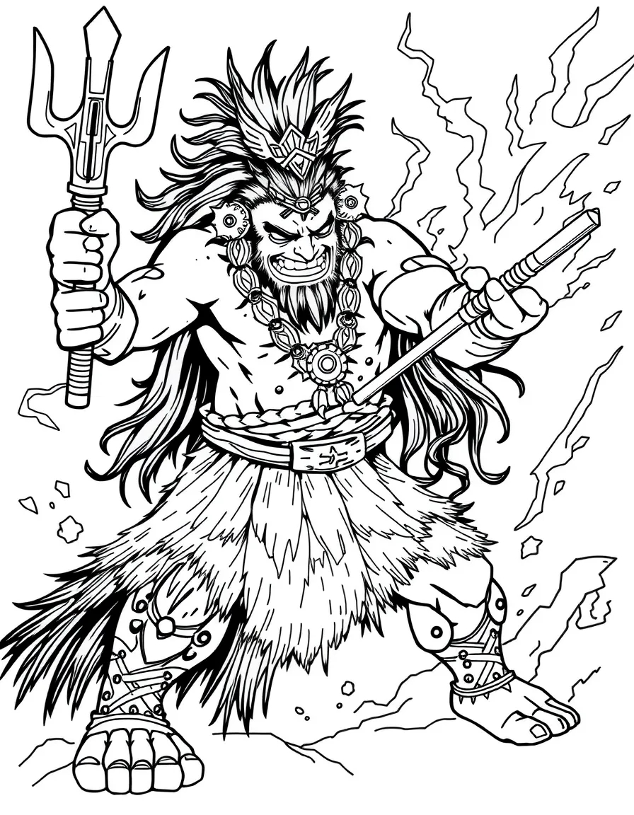 An action-packed scene of Maui using their special powers in a dramatic battle pose.