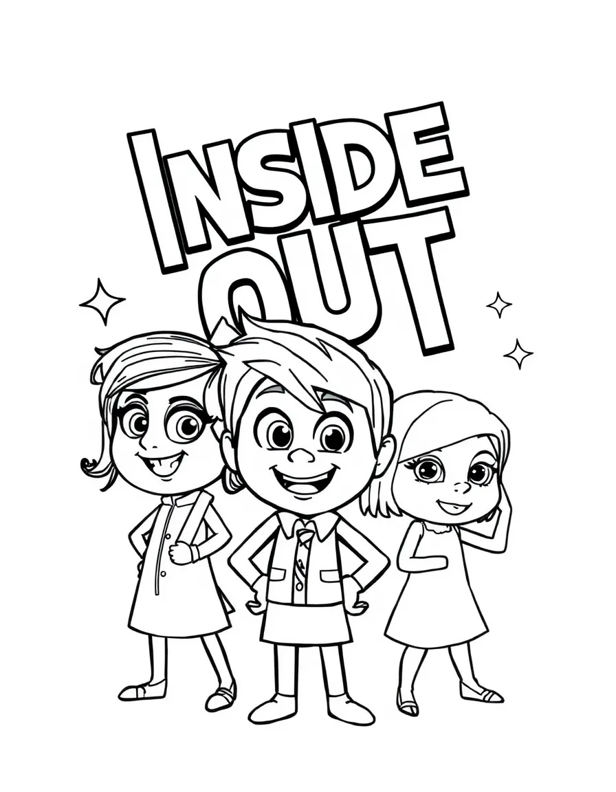 Inside Out standing proudly in front of their iconic logo with stars and comic-style effects around.