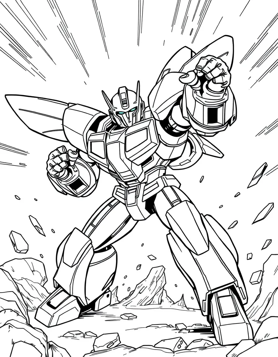 An action-packed scene of Bumblebee using their special powers in a dramatic battle pose.