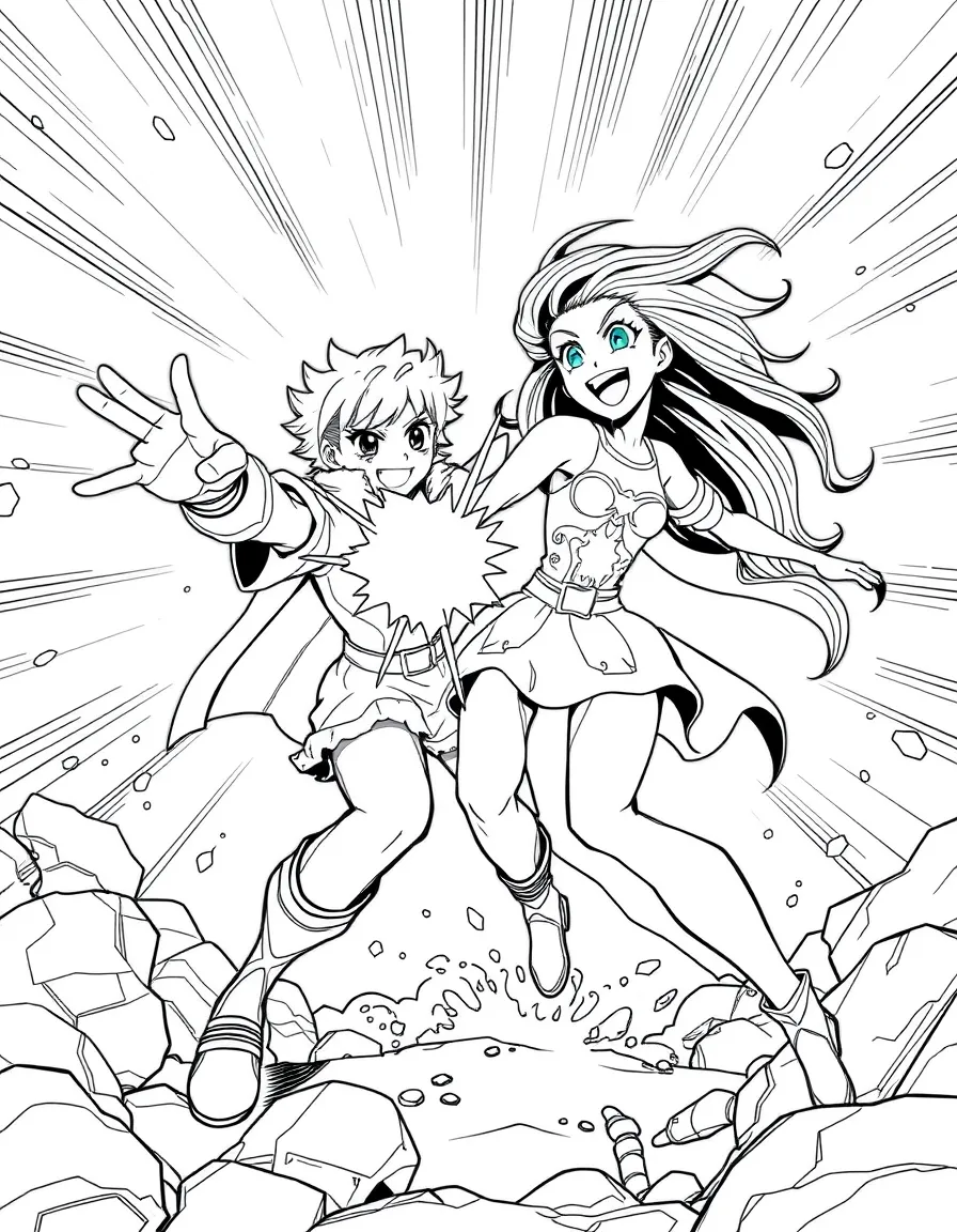 An action-packed scene of Joy using their special powers in a dramatic battle pose.