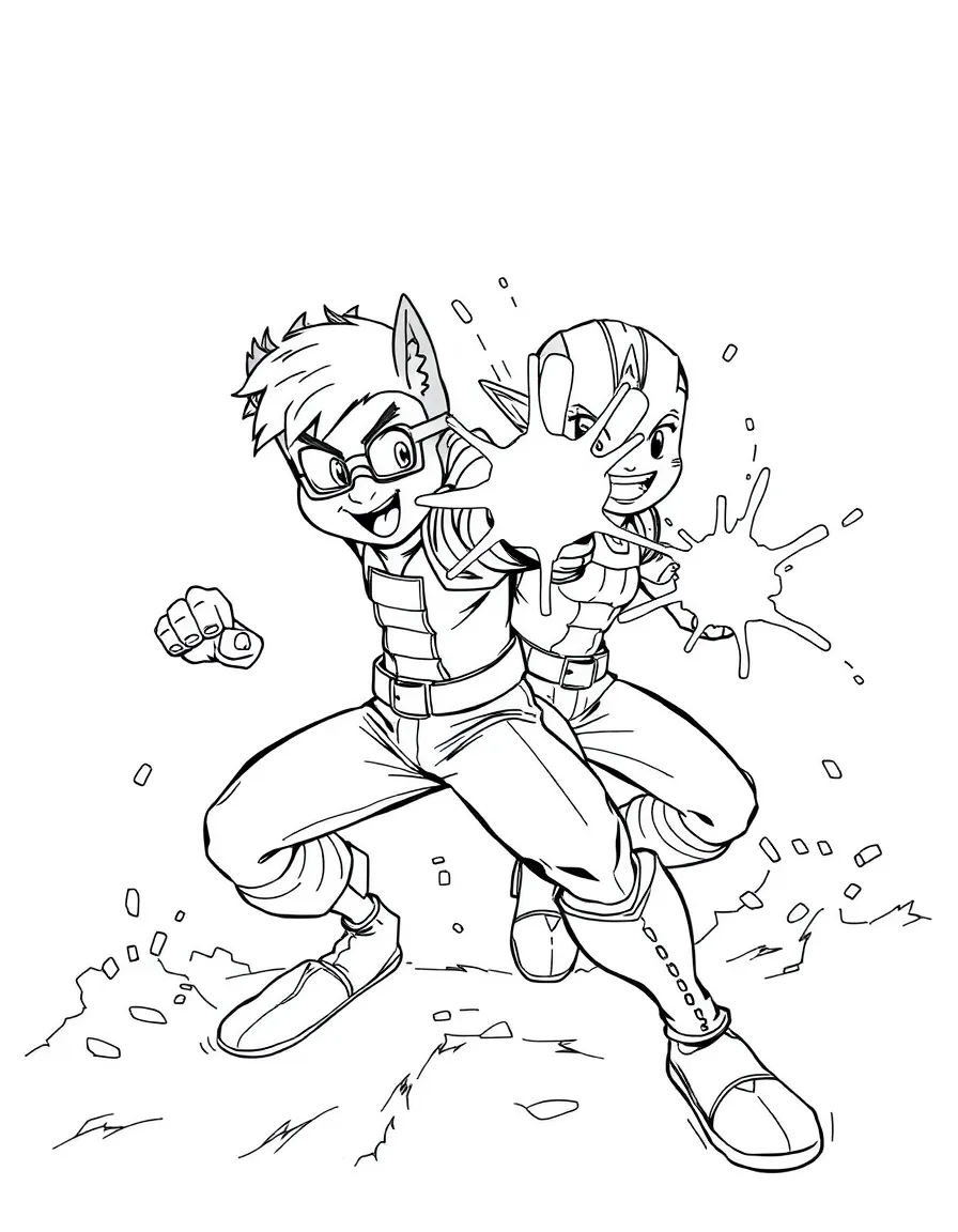 An action-packed scene of Chase using their special powers in a dramatic battle pose.