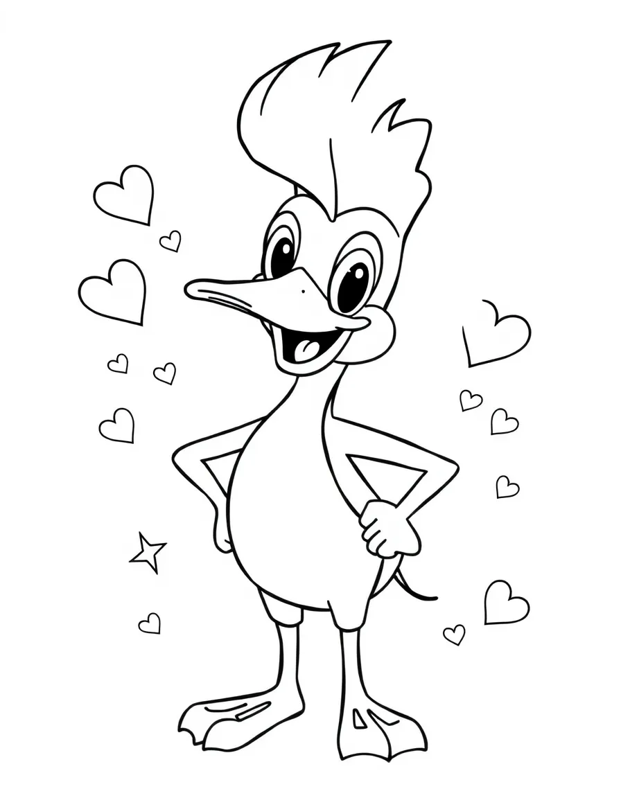 Perry the Platypus posing heroically, with hearts and sparkles around.
