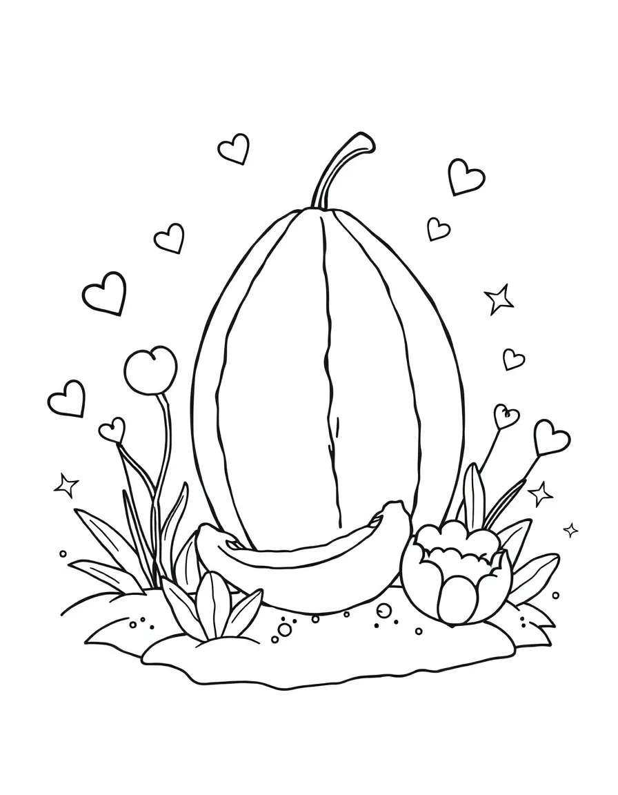 Cocomelon gardening, with hearts and sparkles around.