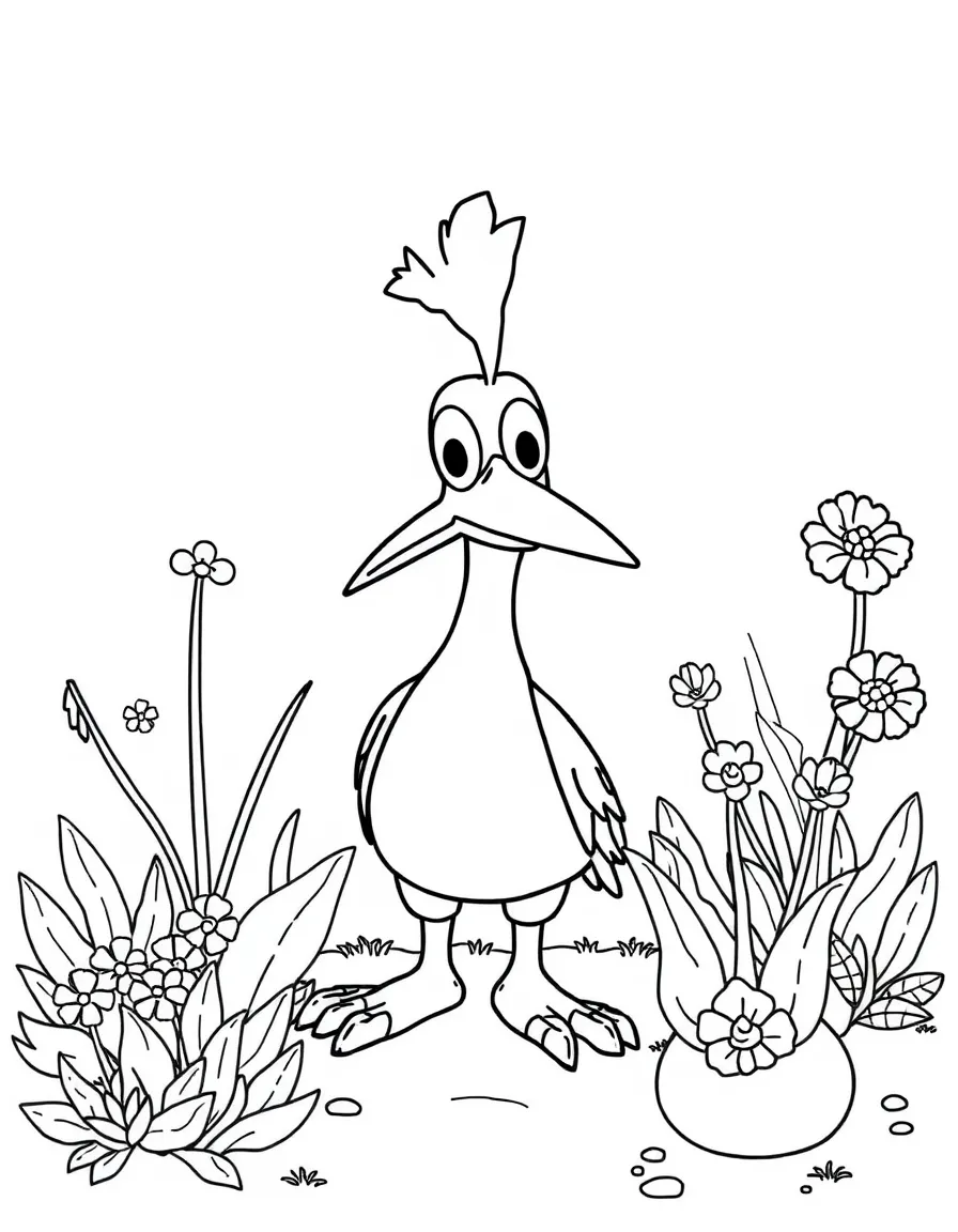 Perry the Platypus gardening, with playful patterns around.