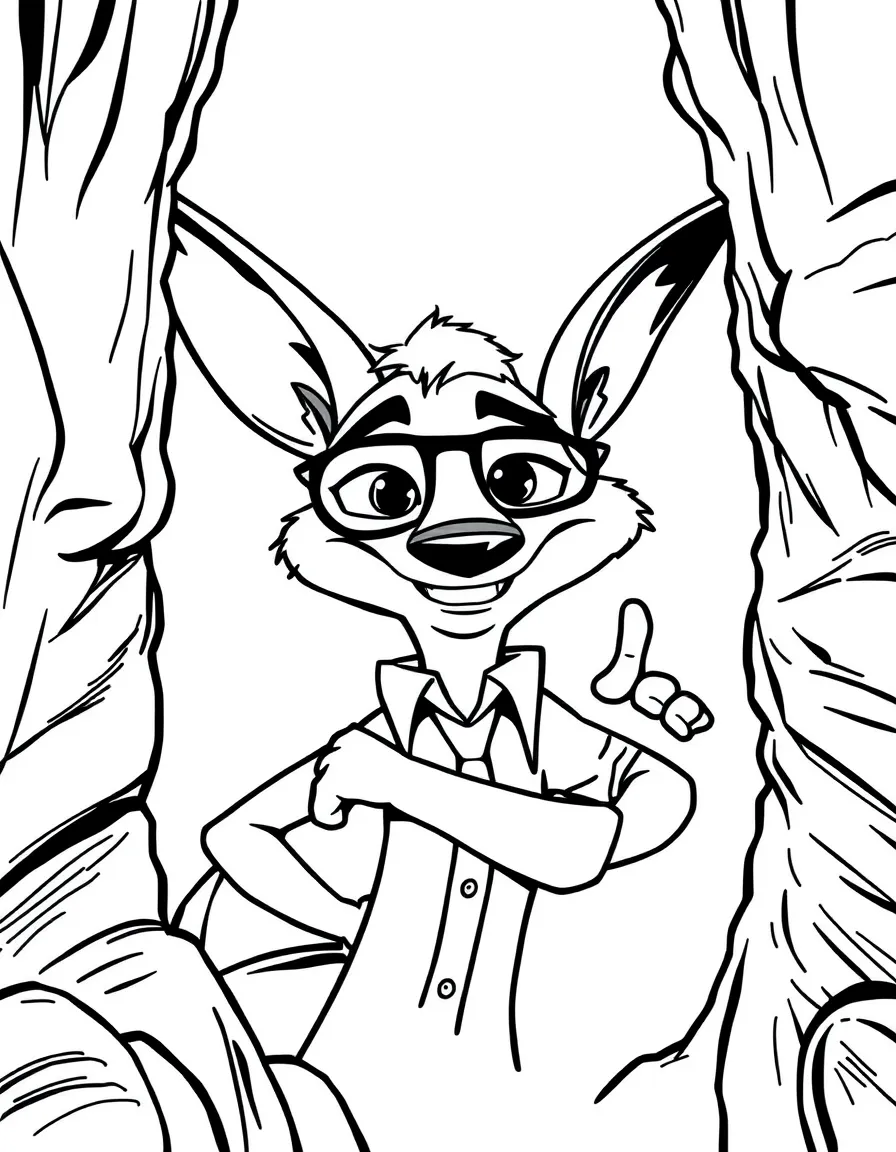 Zootopia posing heroically, inside a comic book frame.
