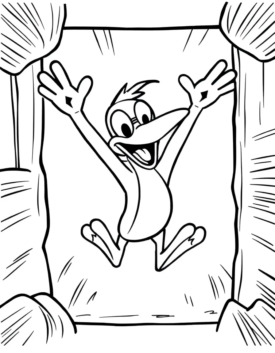 Perry the Platypus jumping with joy, inside a comic book frame.