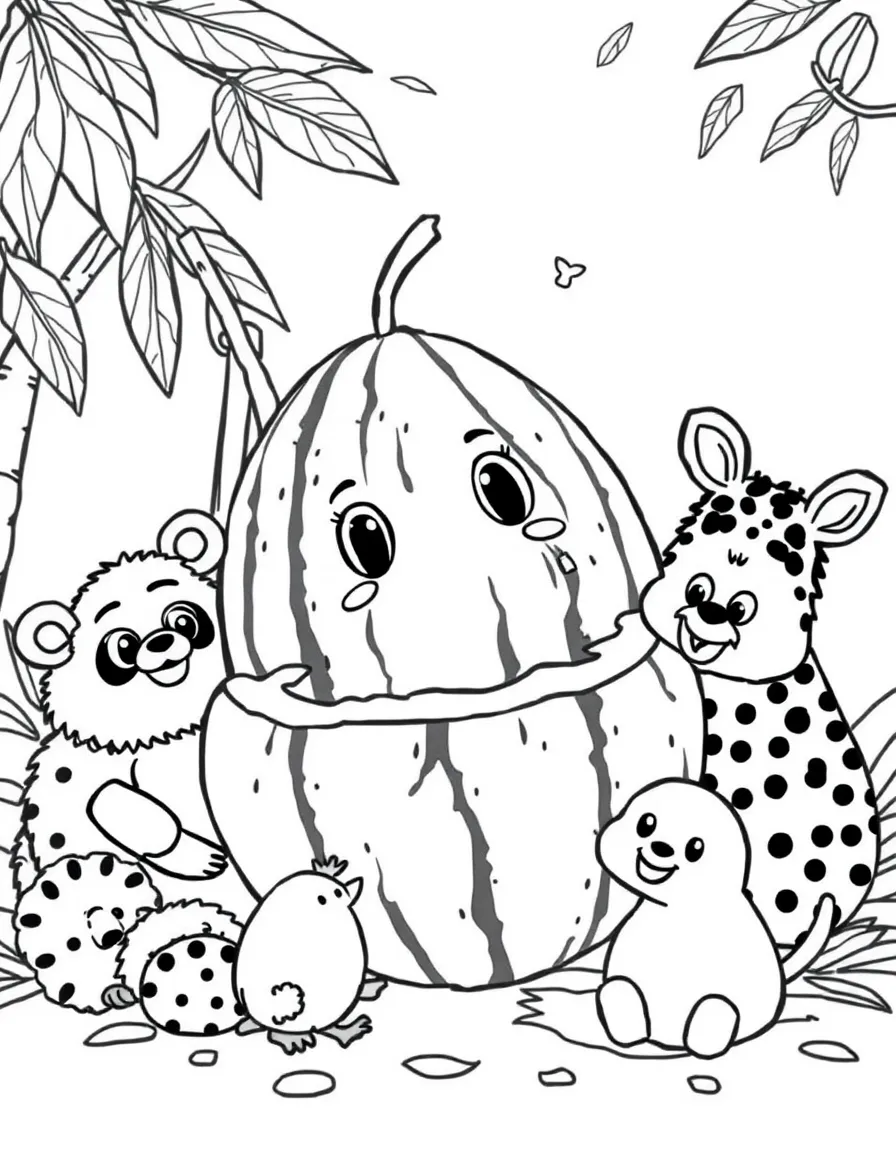 Cocomelon painting a picture, surrounded by friendly animals.