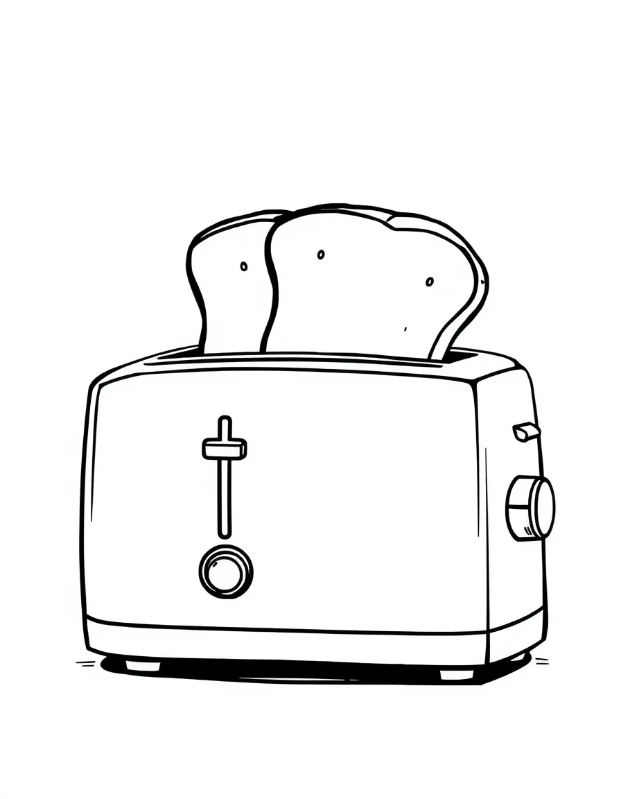 a toaster with two slices of toast popping up