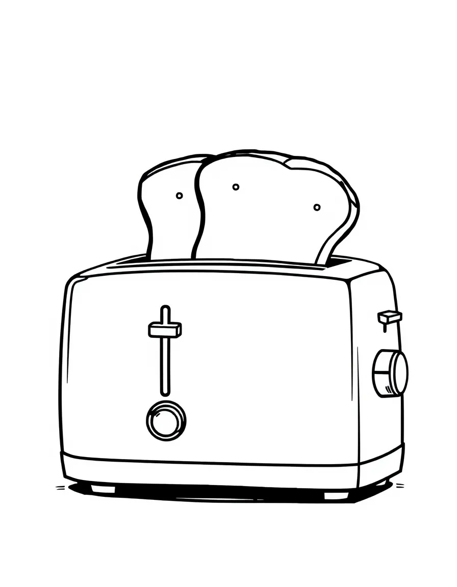 a toaster with two slices of toast popping up