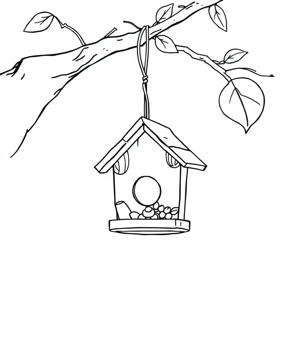 a birdhouse hanging from a branch