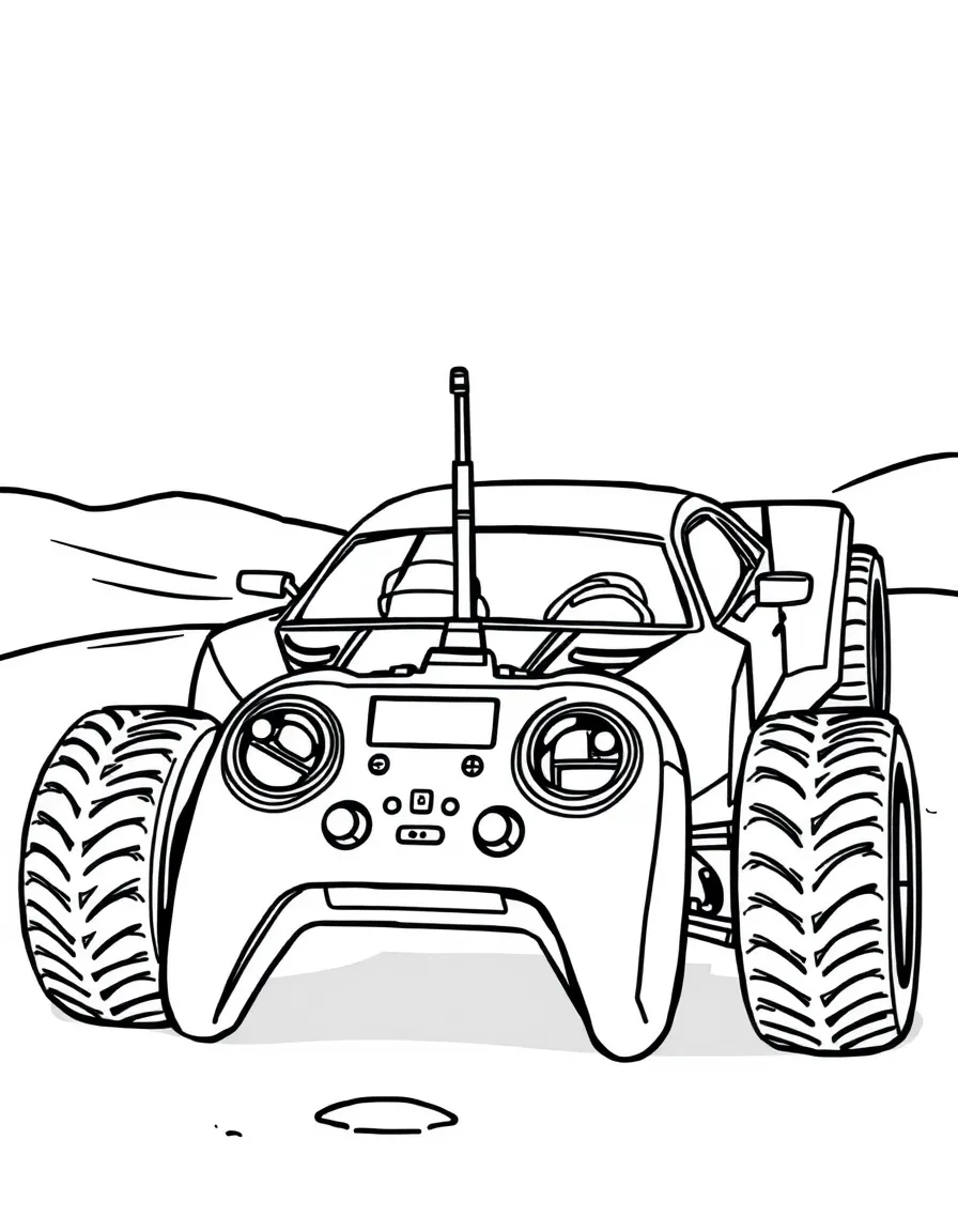 a remote-control car with its controller
