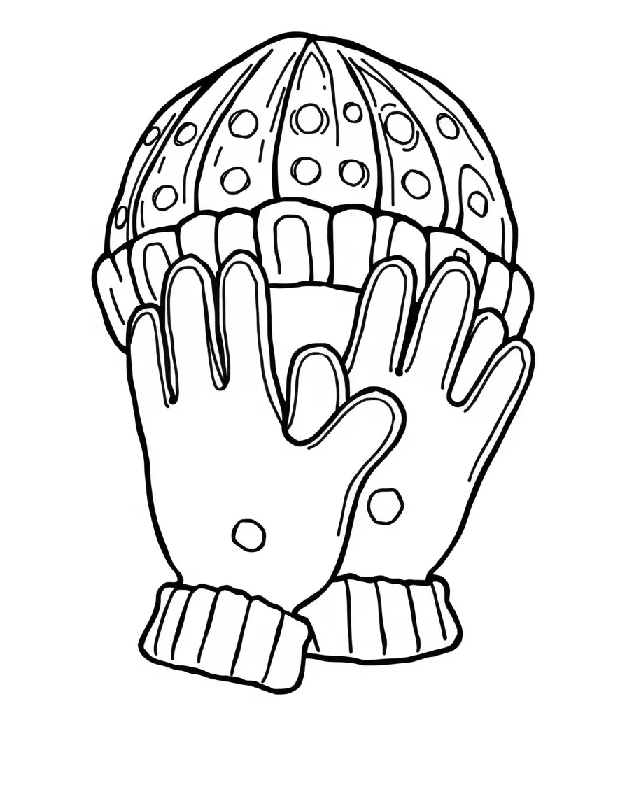 a pair of gloves and a beanie