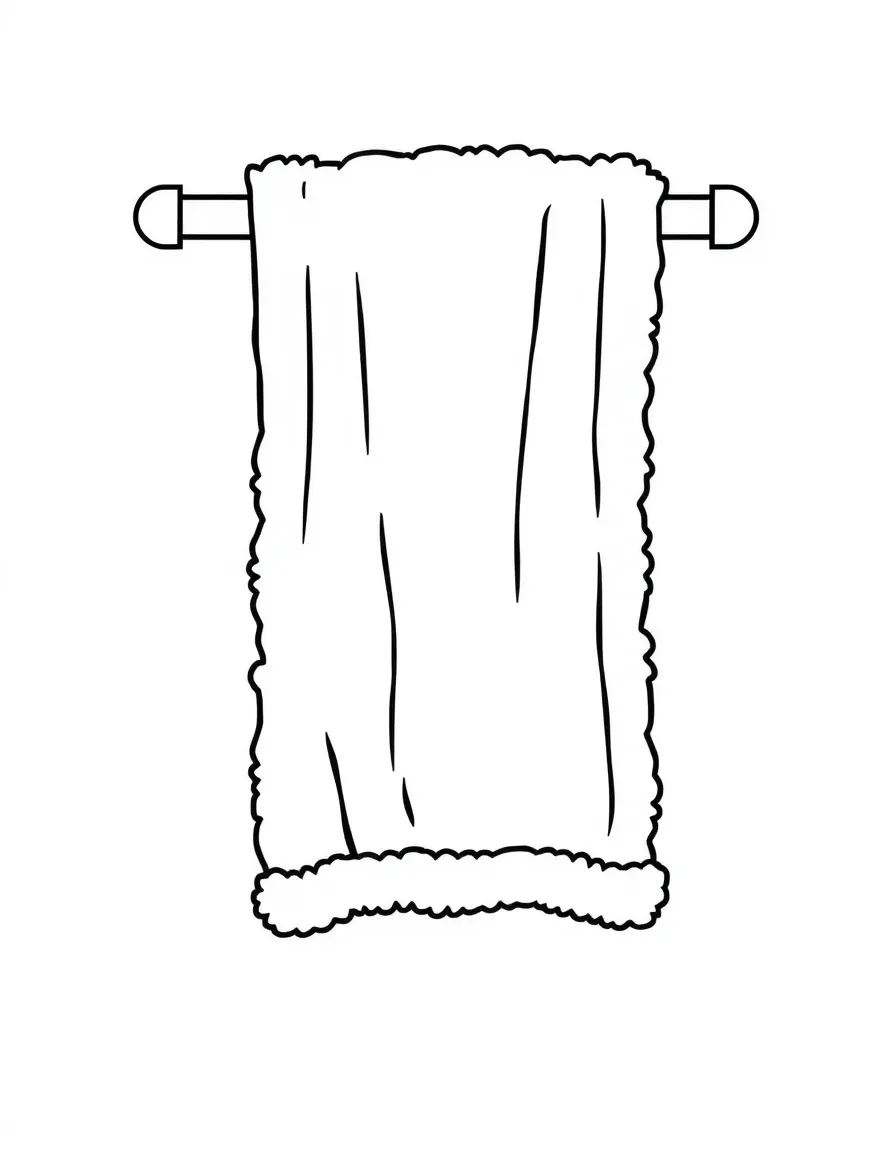 a fluffy towel hanging on a rack