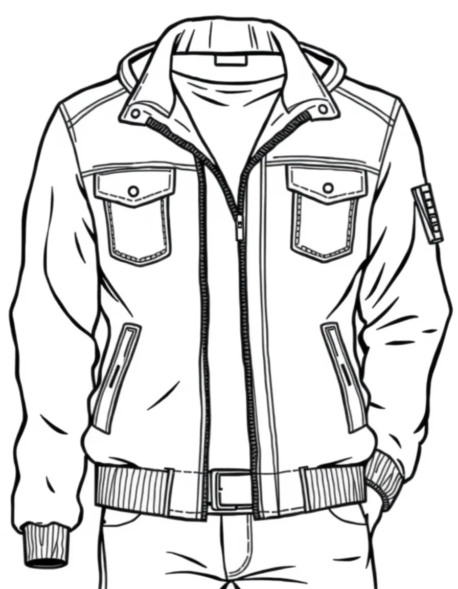 a jacket with zipper details and pockets