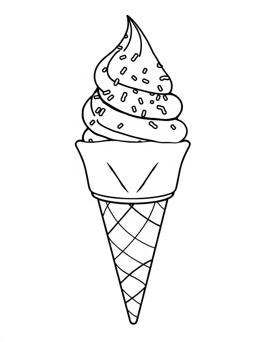 an ice cream cone with sprinkles