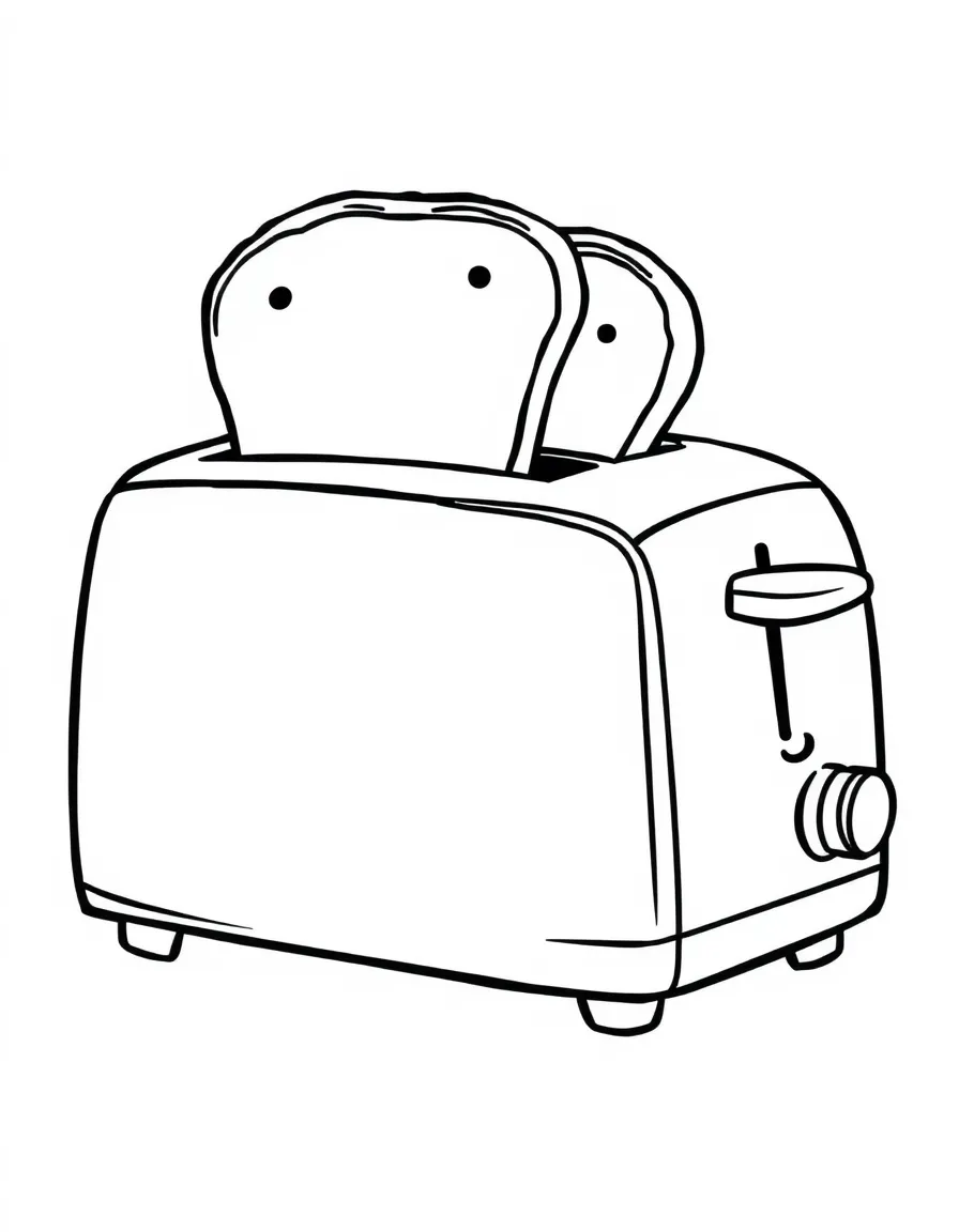 a toaster with two slices of toast popping up