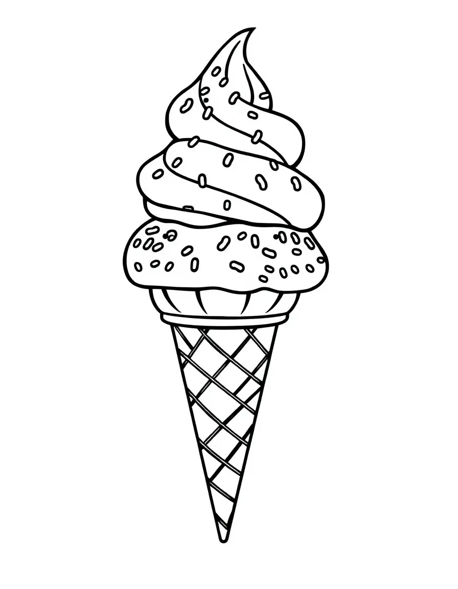 an ice cream cone with sprinkles
