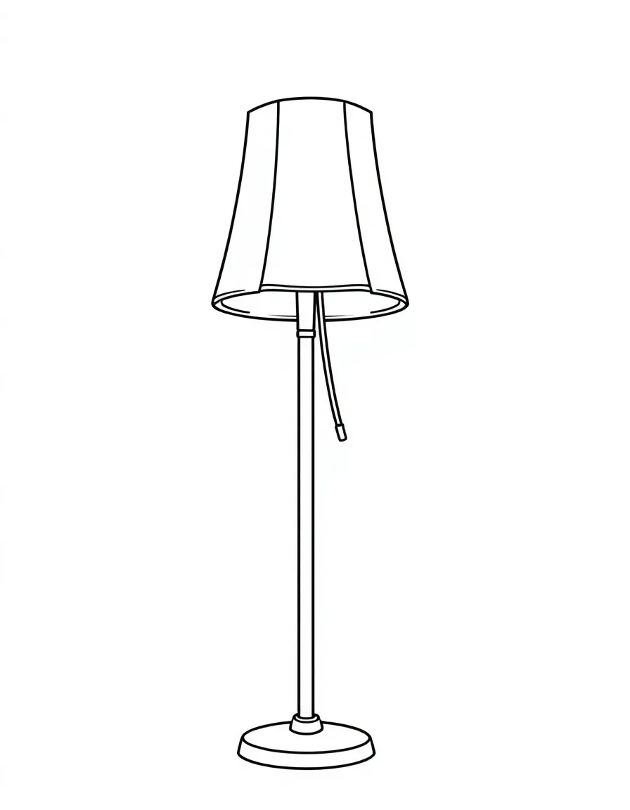 a floor lamp with a switch cord
