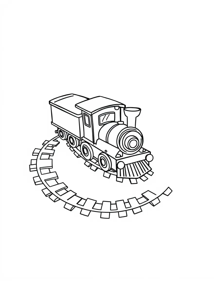a toy train on a circular track