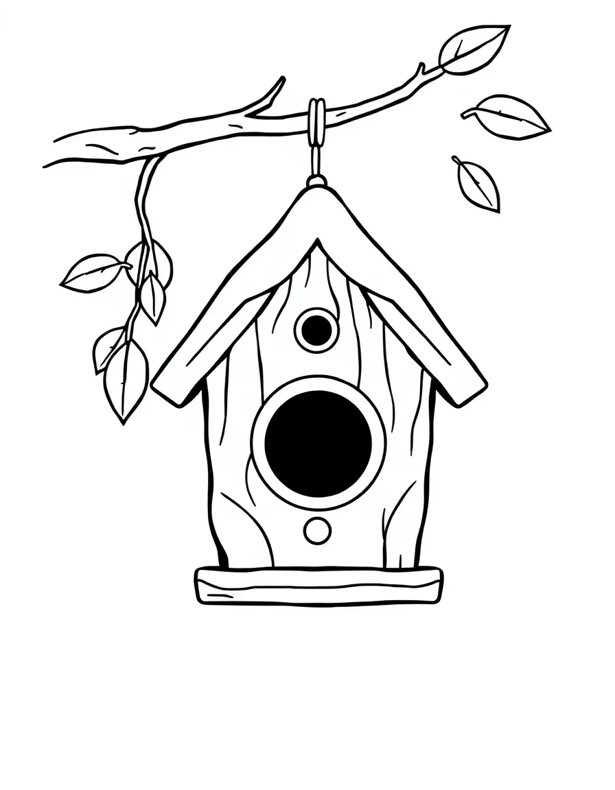a birdhouse hanging from a branch