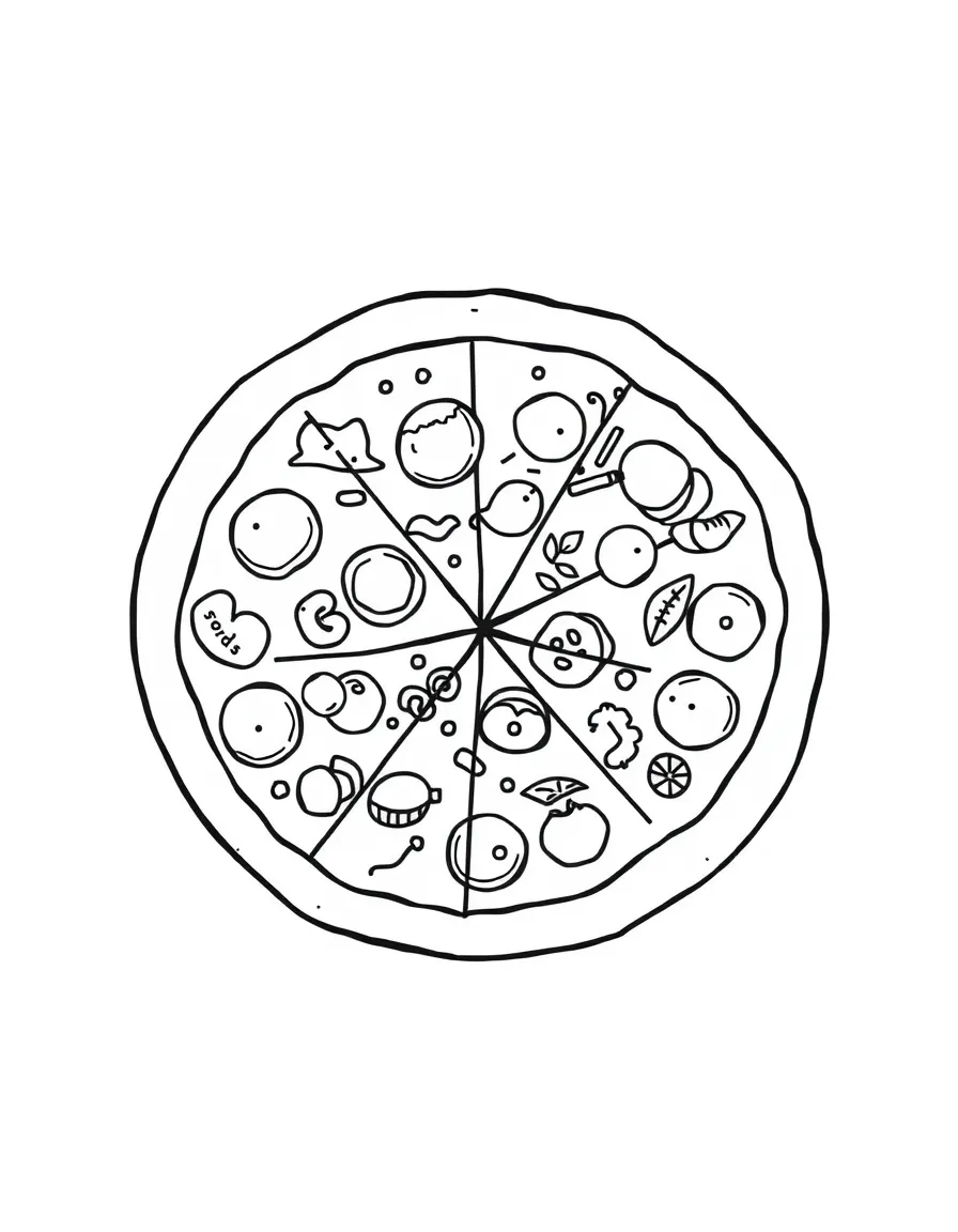 a pizza with various toppings