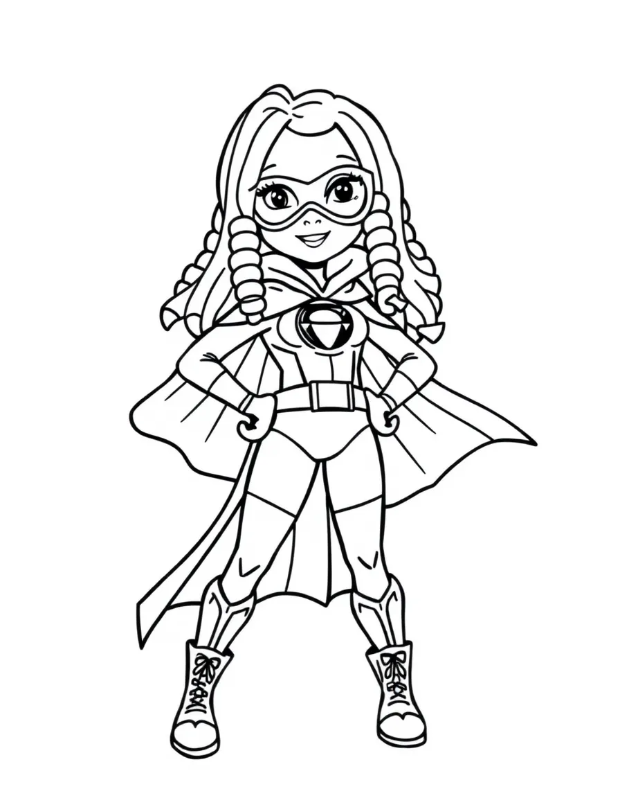 Cardi B dressed as a superhero, ready to save the day – a fun and kid-friendly coloring page.