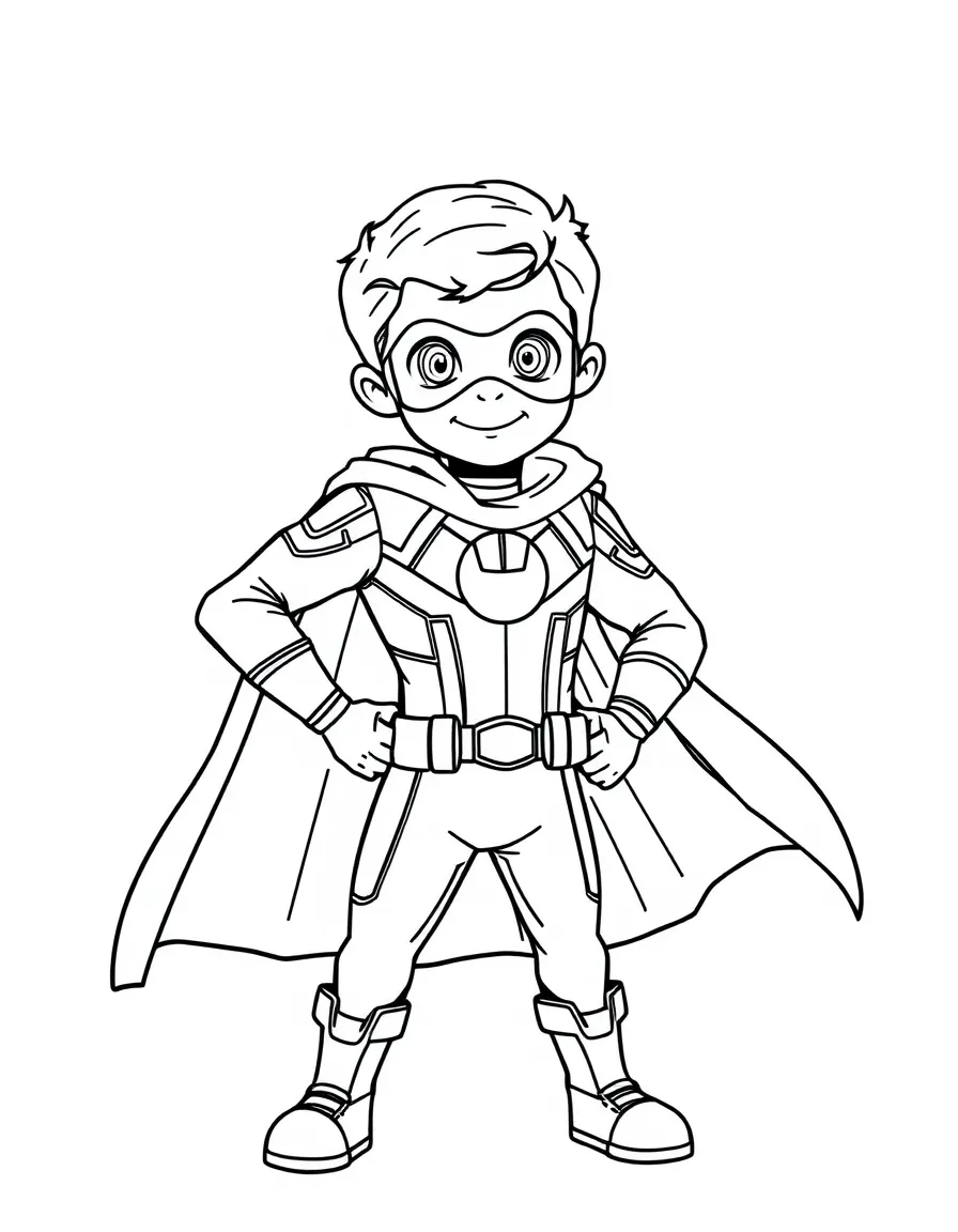 Tom Holland dressed as a superhero, ready to save the day – a fun and kid-friendly coloring page.