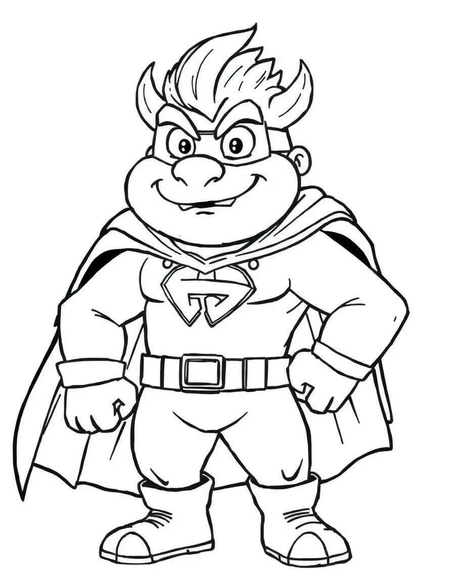 MrBeast dressed as a superhero, ready to save the day – a fun and kid-friendly coloring page.