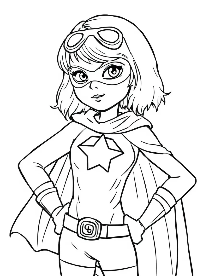 Taylor Swift dressed as a superhero, ready to save the day – a fun and kid-friendly coloring page.