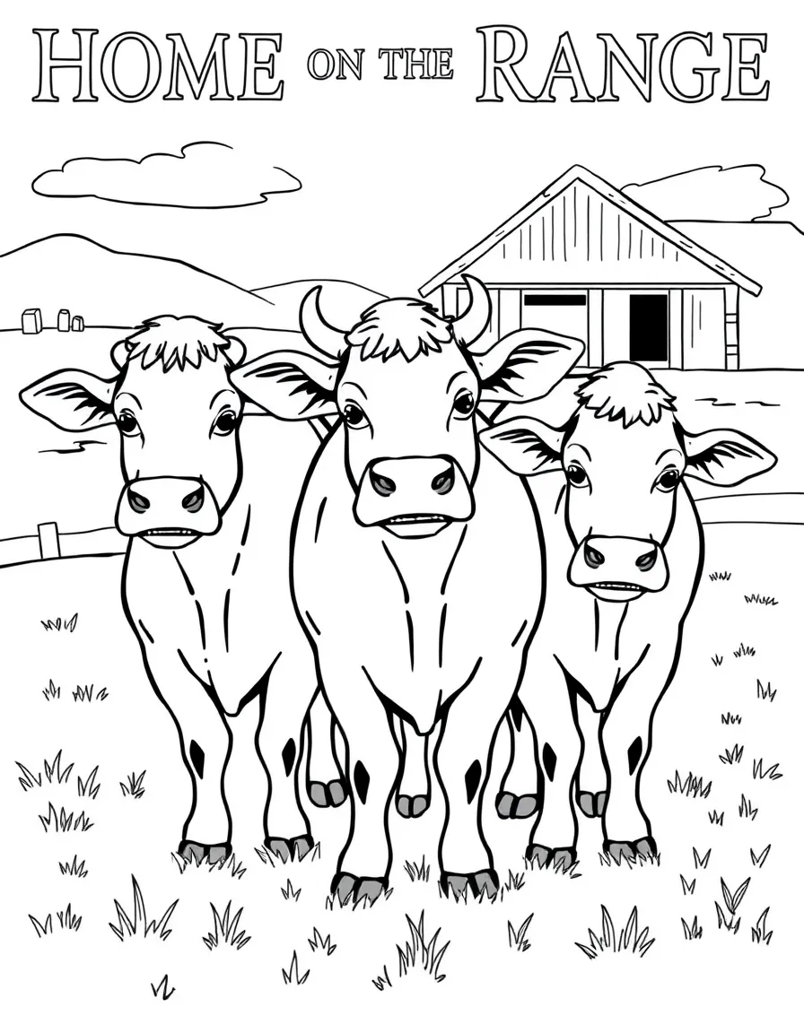 Home on the Range's cows Maggie, Mrs. Calloway, and Grace working together on the farm