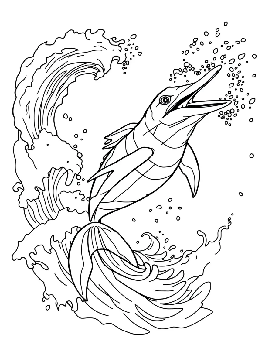 Lugia diving and surfacing from ocean depths, with whirlpools and sea spray creating dramatic effects