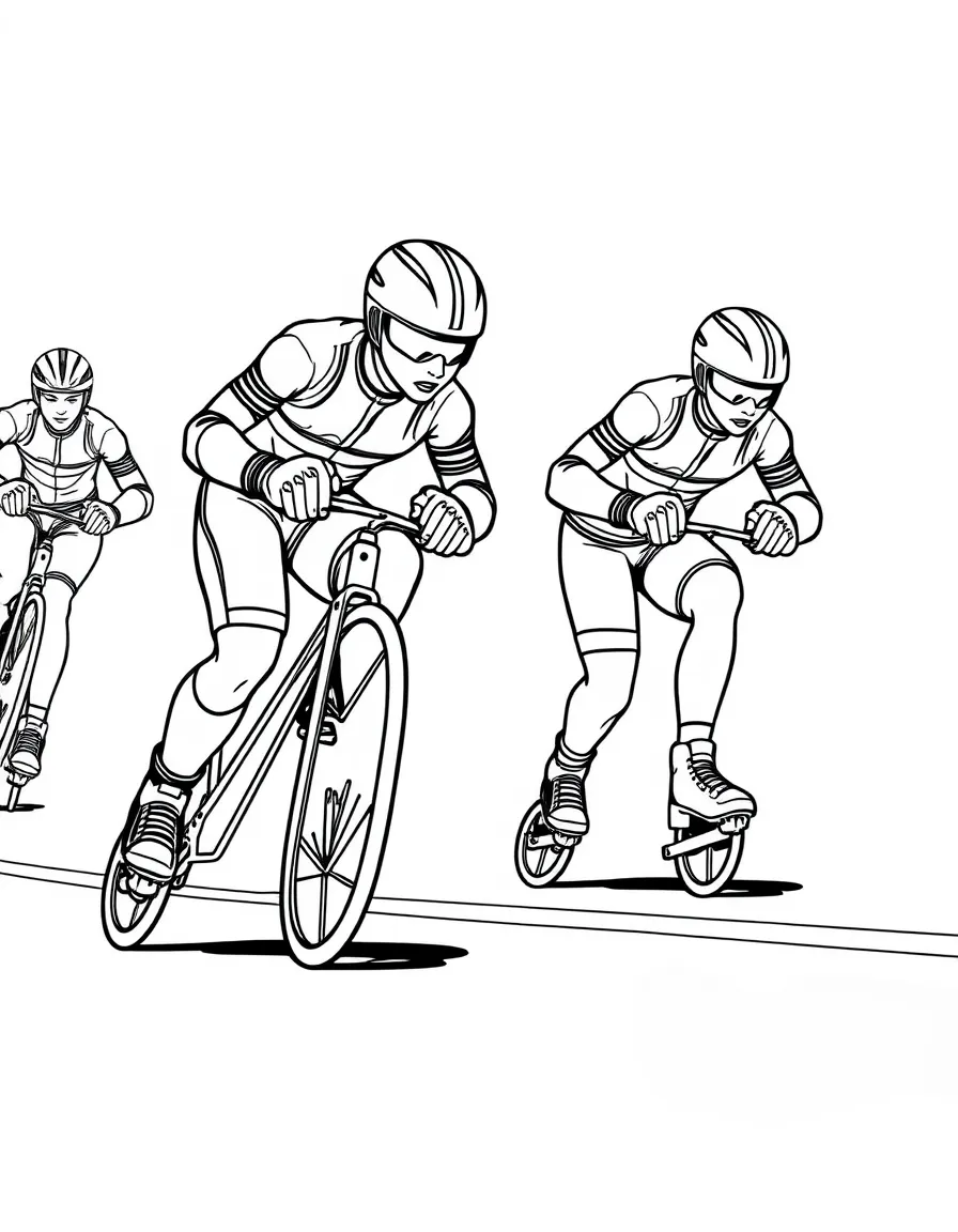 Inline skates racing with speed skaters, protective gear, and smooth pavement for competitive racing