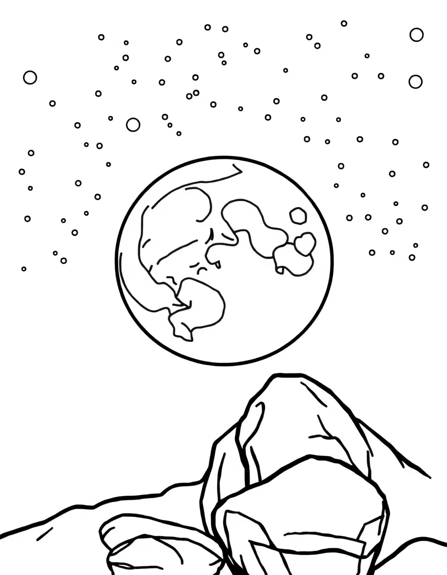 cartoon drawing of full moon