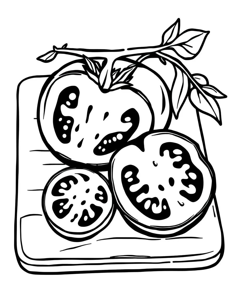 sliced tomato on a cutting board