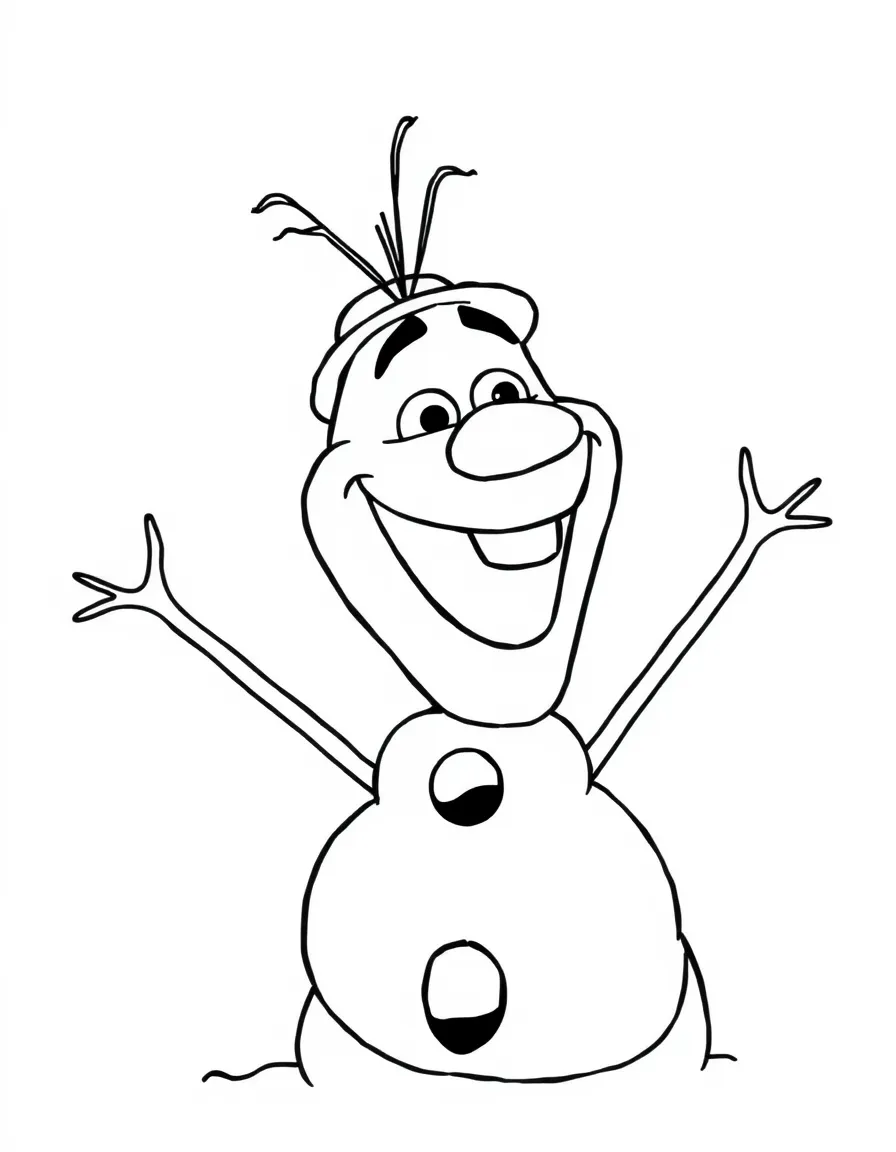 Olaf the snowman laughing and giving a warm hug.