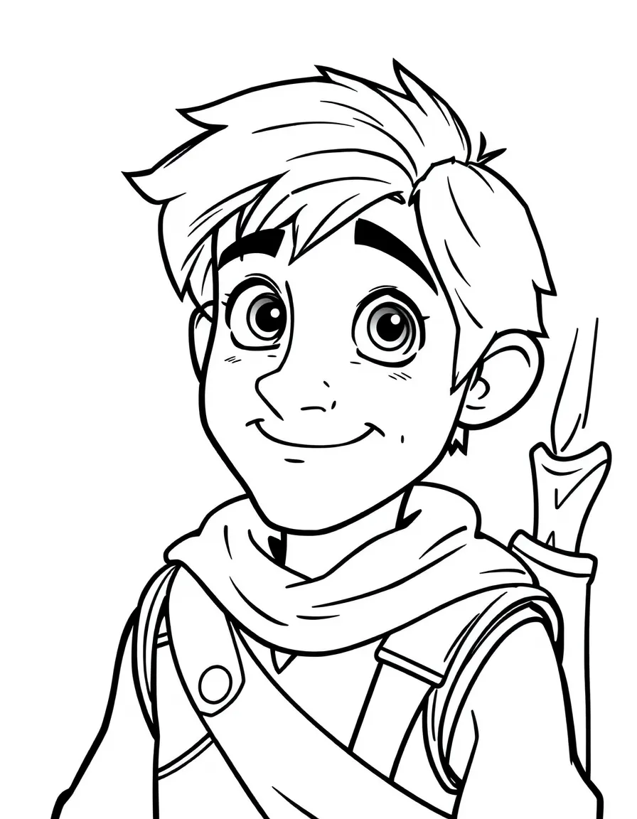 Flynn Rider looking charming and a little bit flustered.
