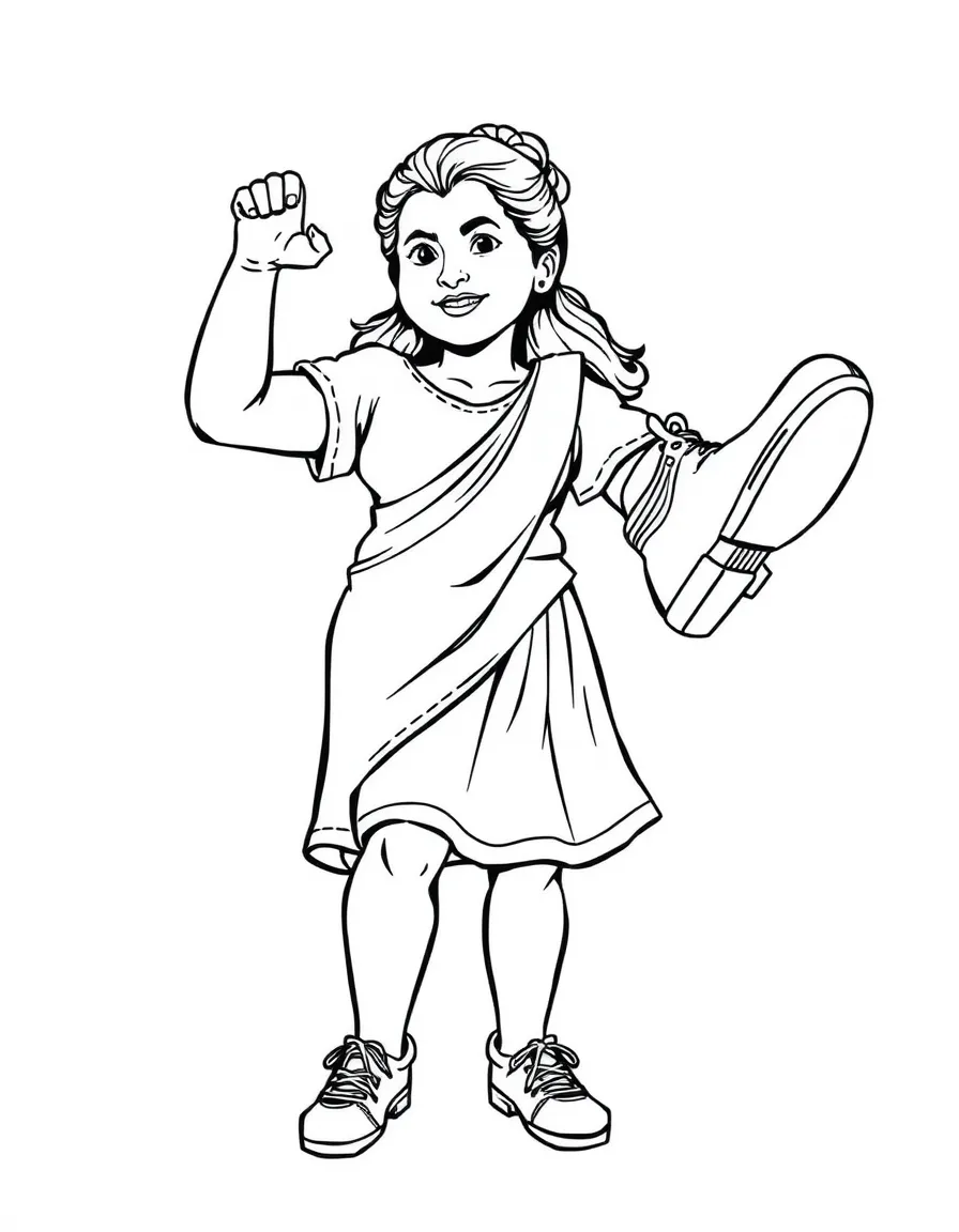 Imelda Rivera looking strong and protective, with her shoe flying.
