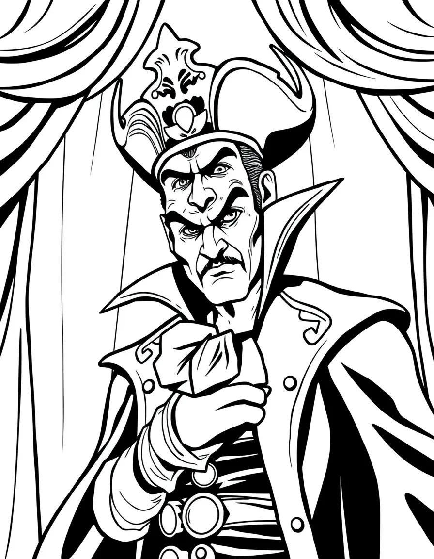 Ernesto de la Cruz looking grand and villainous on stage.