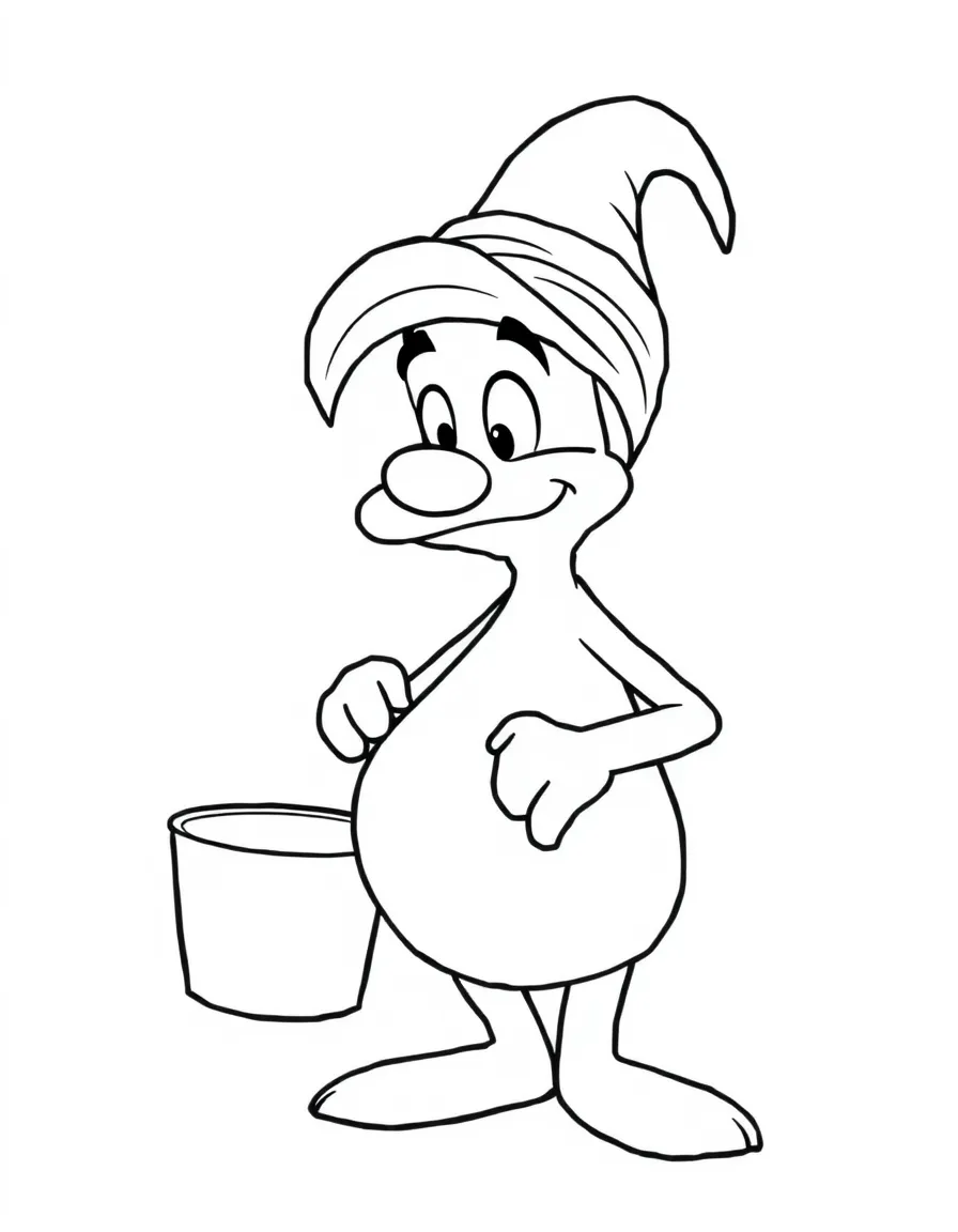 Smee looking nervous and holding a bucket.