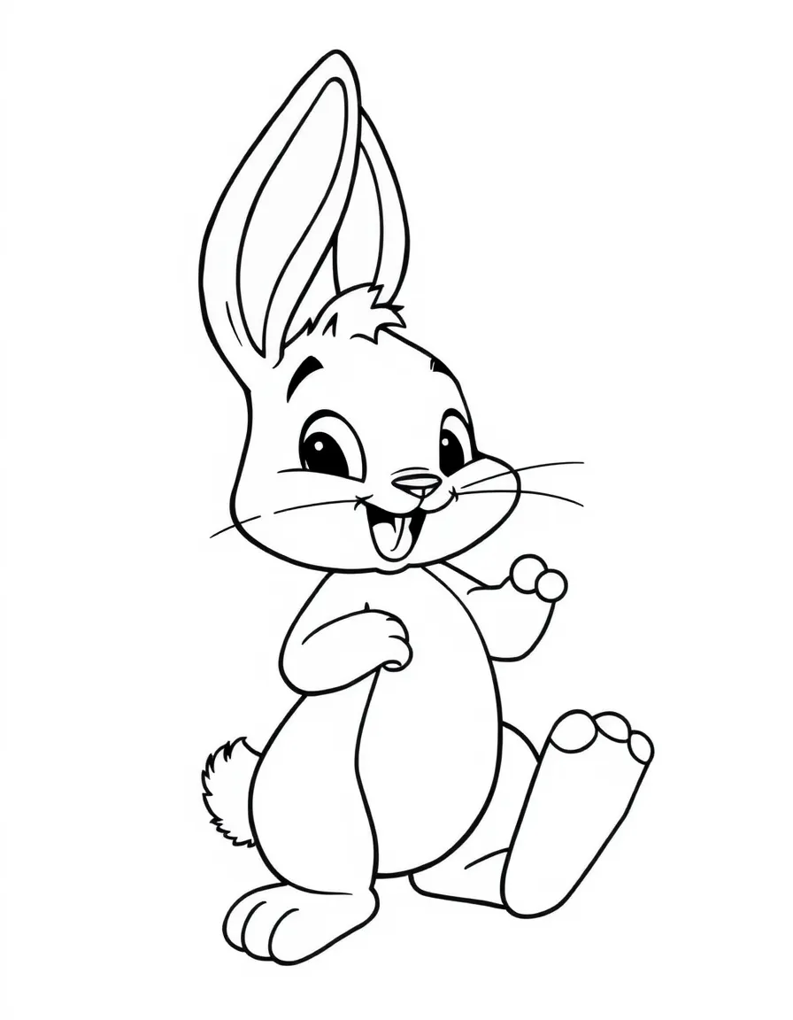 Thumper the rabbit thumping his foot and smiling.