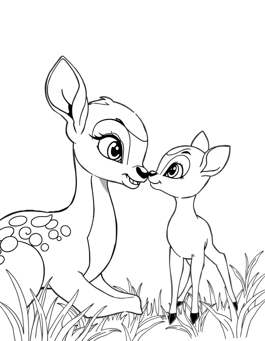 Faline looking at Bambi with adoration.