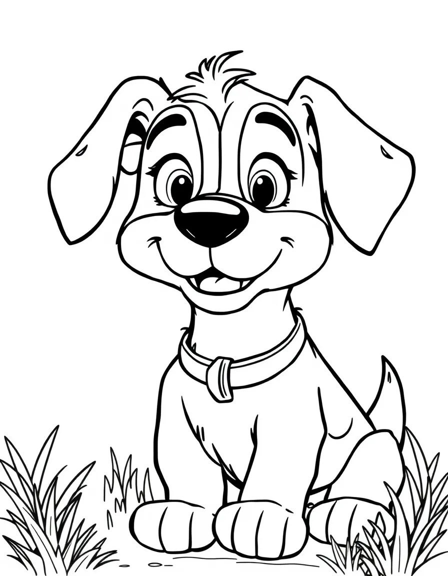 Tramp the mutt looking charming and adventurous.
