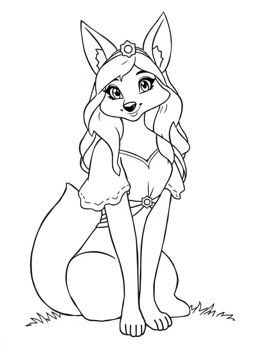 Maid Marian as a fox, looking beautiful and kind.