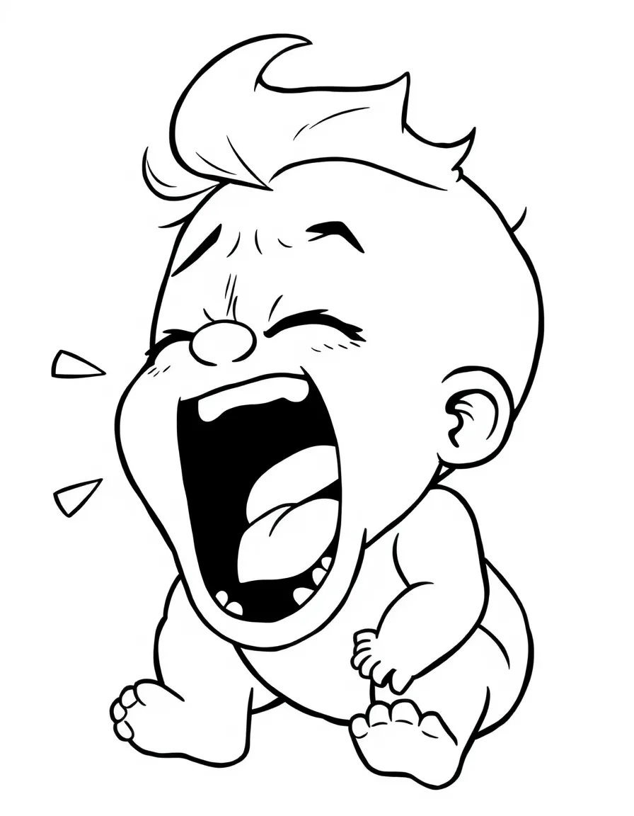Baby Herman screaming and throwing a tantrum.