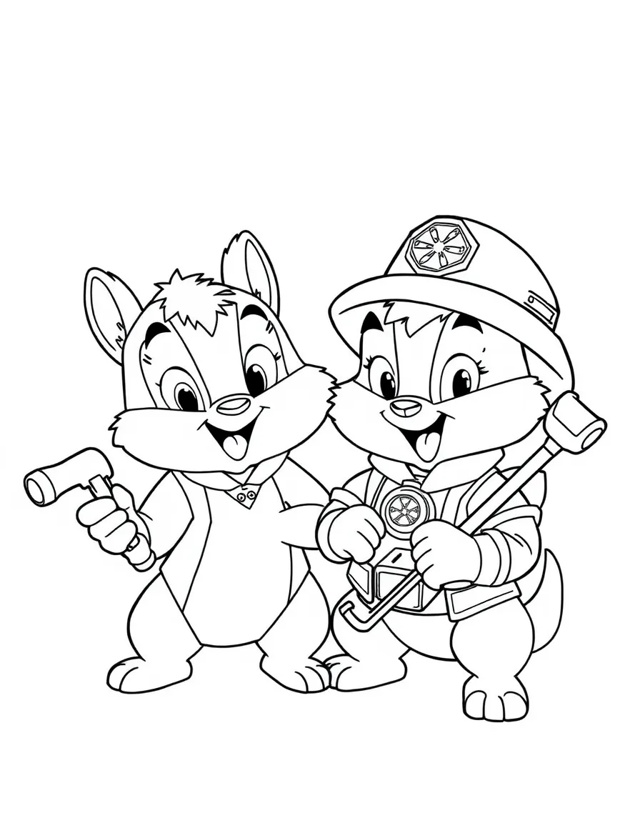 Chip 'n Dale Rescue Rangers, with Gadget Hackwrench inventing something.
