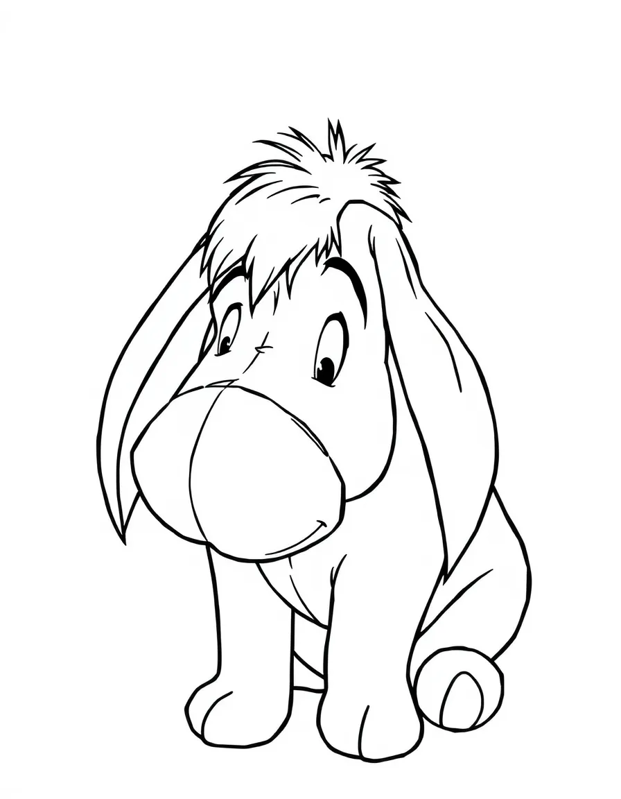 Eeyore looking gloomy but lovable.