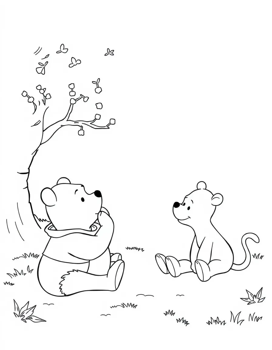 Christopher Robin playing with Pooh and his friends.